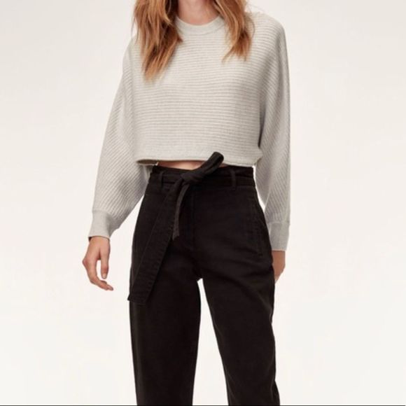 Wilfred Free Aritzia Lolan Cropped Merino Wool Sweater - Picture 3 of 9